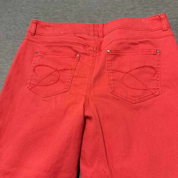 Chico's Jeans Womens Size 1.5 (32x24) Crop Platinum Coral Red Stretch pants - Picture 8 of 16